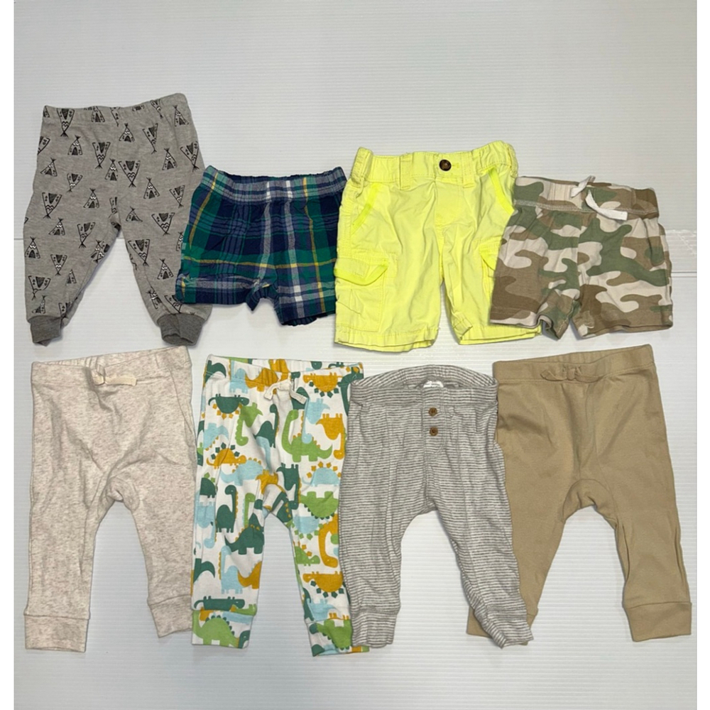 Baby Mixed Brands Bottoms 6 Months Multi-color Pants & Shorts 8-Piece Lot Bundle
